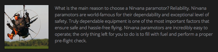 Nirvana Paramotor dealer southern oregon